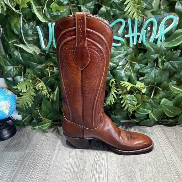 SAN ANTONIO LUCCHESE HANDMADE 7.5 AAA SEVILLE CORD BROWN MENS COWBOY BOOTS main image 9